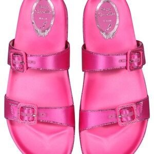 Rene Caovilla Astrid Crystals Sandals Hot Pink Size Euro 40